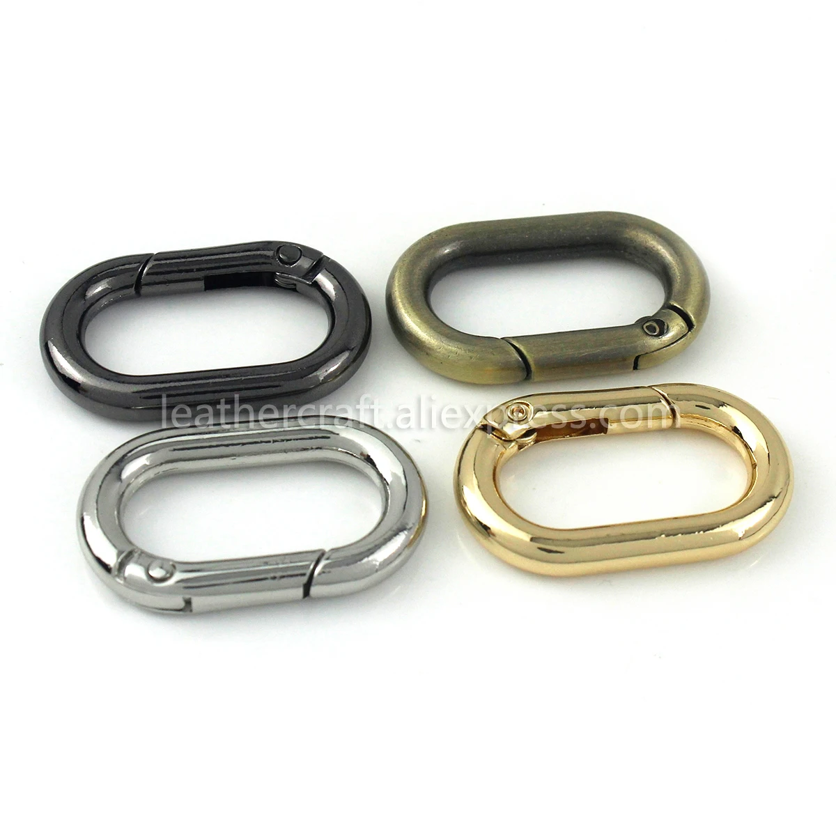 1x Metal Oval Ring Snap Hook Spring Gate Trigger Clasps Clips for Leather Craft Belt Strap Webbing Keychain Hooks
1x Metal Oval Ring Snap Hook Spring Gate Trigger Clasps Clips for Leather Craft Belt Strap Webbing Keychain Hooks