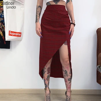 Sisterlinda Fashion Retro Split Fork Mid-Calf Skirts Womens High Waist Irregular Mid-length Skirt Mujer Slim Red Skirt 2020 New
Sisterlinda Fashion Retro Split Fork Mid-Calf Skirts Womens High Waist Irregular Mid-length Skirt Mujer Slim Red Skirt 2020 New