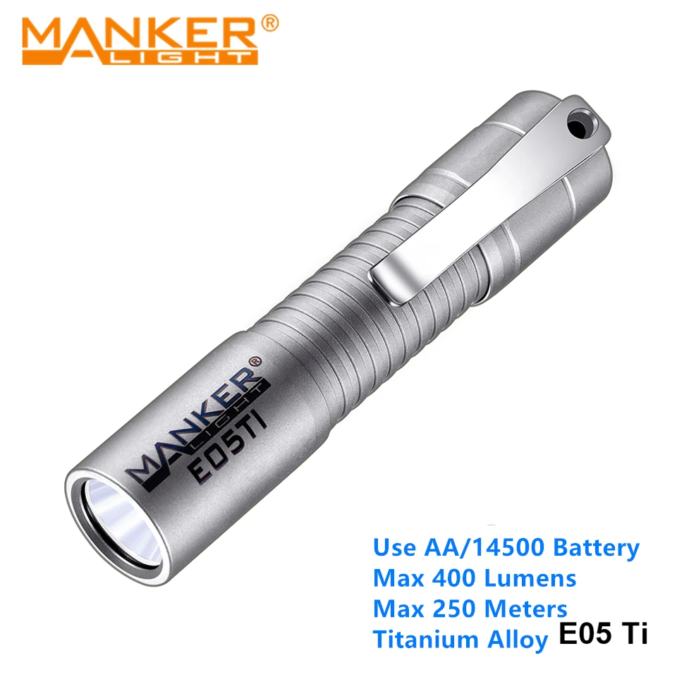 Manker E05 Ti титановый сплав светодиодный EDC туристический светильник для кемпинга AA