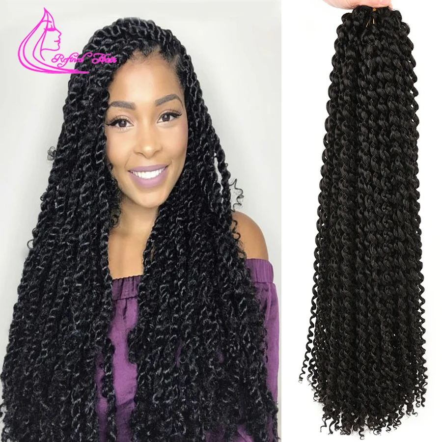 

Refined Spring Passion Twist Braids Long Black Brown Ombre Braiding Hair Extensions Crochet Synthetic Braids For Woman 22strands