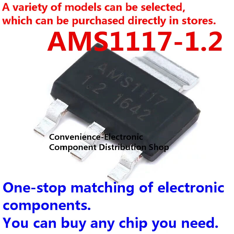 20PCS/PACK AMS1117 AMS1117-1.2 1.2V IC chip linear LDO integrated chip SOT-223 SMD regulated power supply step-down IC
20PCS/PACK AMS1117 AMS1117-1.2 1.2V IC chip linear LDO integrated chip SOT-223 SMD regulated power supply step-down IC