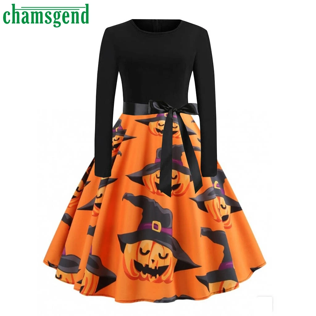 CHAMSGEND Women Halloween Dress Clothing Lady Long Sleeve Retro Swing Dress Robe Vintage Party Prom Costume Dresses vestido #4z 
CHAMSGEND Women Halloween Dress Clothing Lady Long Sleeve Retro Swing Dress Robe Vintage Party Prom Costume Dresses vestido #4z
