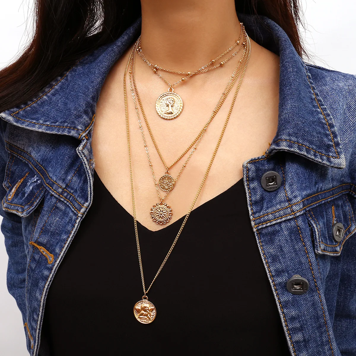 Europe And America Accessories Exaggeration Coin Pendant Long-Necklace Simple Retro Blessed Virgin Mary Flower Card Necklace Wom
Europe And America Accessories Exaggeration Coin Pendant Long-Necklace Simple Retro Blessed Virgin Mary Flower Card Necklace Wom