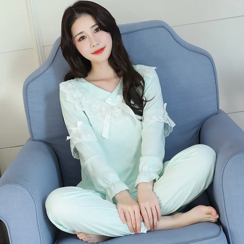 Korean-style Fresh Pajamas Women's Spring And Autumn Pure Cotton Long Sleeve Princess Style Women's Cotton-Outer Wear Sweet Cute
Korean-style Fresh Pajamas Women's Spring And Autumn Pure Cotton Long Sleeve Princess Style Women's Cotton-Outer Wear Sweet Cute