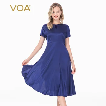 VOA Glossy Silk Cobalt Blue round Neck Careful Machine Leak Design Short Sleeve High Waist Expandable Split Dress AX09
VOA Glossy Silk Cobalt Blue round Neck Careful Machine Leak Design Short Sleeve High Waist Expandable Split Dress AX09