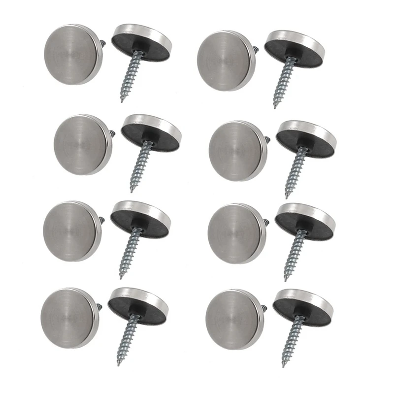 

8 Pcs 14mm Dia Stainless Steel Decorative Mirror Screw Cap Nails Promotion