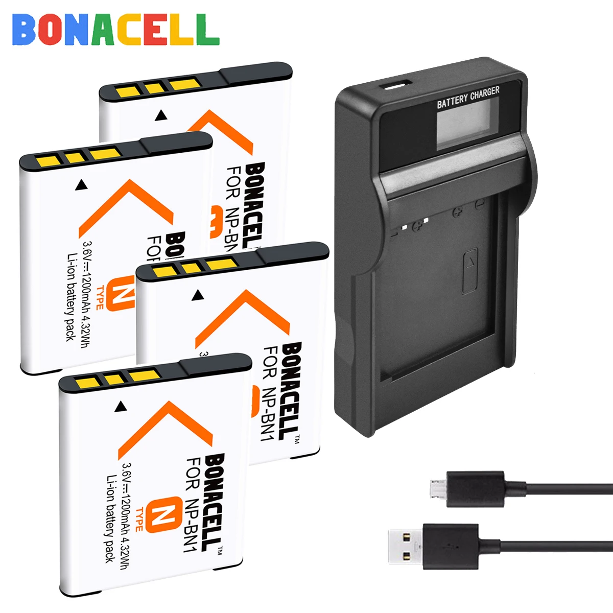 Bonacell 1200mAh NP-BN1 NP BN1 NPBN1 Battery for Sony TX9 WX100 TX5 WX5C W620 W630 W670 TX100 digital camera batteries
Bonacell 1200mAh NP-BN1 NP BN1 NPBN1 Battery for Sony TX9 WX100 TX5 WX5C W620 W630 W670 TX100 digital camera batteries