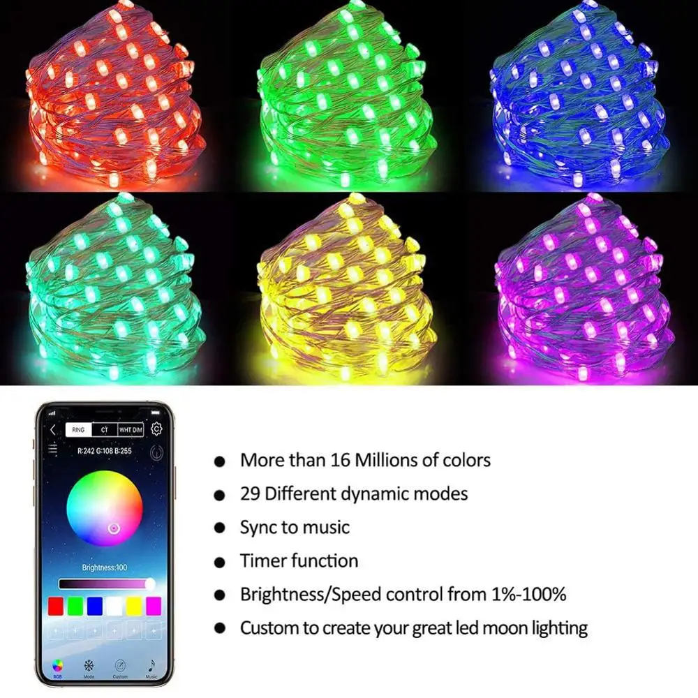 Christmas Tree Decoration Light LED Christmas Light Smart Bluetooth LED Personalized Light String App Remote Control Lights
Christmas Tree Decoration Light LED Christmas Light Smart Bluetooth LED Personalized Light String App Remote Control Lights