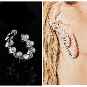 One Full Zircon Freshwater Pearl 925 Sterling Silver Wave Cuff Clip Earrings Geometric Gear Clip Ear Women Fine Wedding Jewelry
One Full Zircon Freshwater Pearl 925 Sterling Silver Wave Cuff Clip Earrings Geometric Gear Clip Ear Women Fine Wedding Jewelry