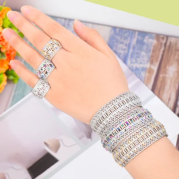 SisCathy 2PCS Dubai Style Open Bangle/Ring Charms Cubic Zirconia Jewelry Sets For Women Nigerian Wedding Jewelry Accessories
SisCathy 2PCS Dubai Style Open Bangle/Ring Charms Cubic Zirconia Jewelry Sets For Women Nigerian Wedding Jewelry Accessories