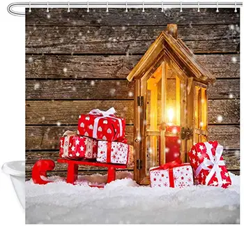 Christmas Decor Shower Curtain, Christmas Background with Pile of Gifts Placed on Wooden Sledge in Snow Shower Curtain
Christmas Decor Shower Curtain, Christmas Background with Pile of Gifts Placed on Wooden Sledge in Snow Shower Curtain