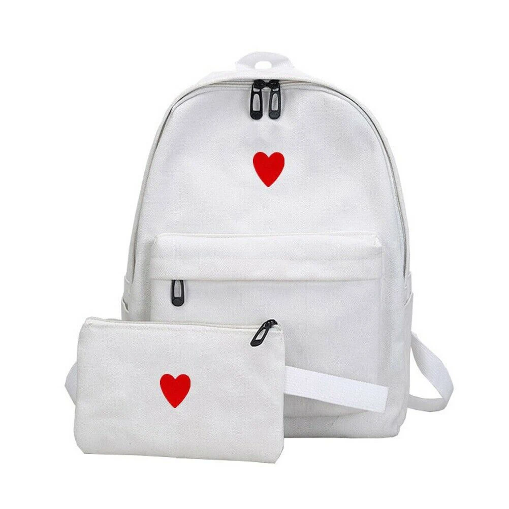 Women Portable Zipper Casual Backpack Two pieces Canvas Backpack Set Ladies Fashion Heart Pattern Schoolbag & Small Clutches
Women Portable Zipper Casual Backpack Two pieces Canvas Backpack Set Ladies Fashion Heart Pattern Schoolbag & Small Clutches