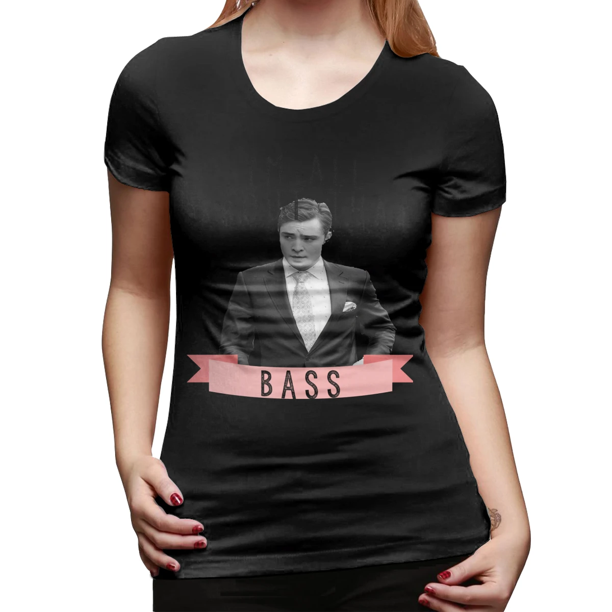 

Gossip Girl T-Shirt Im All About That Bass Gossip Girl T Shirt Short-Sleeve Cotton Women tshirt Ladies Tee Shirt