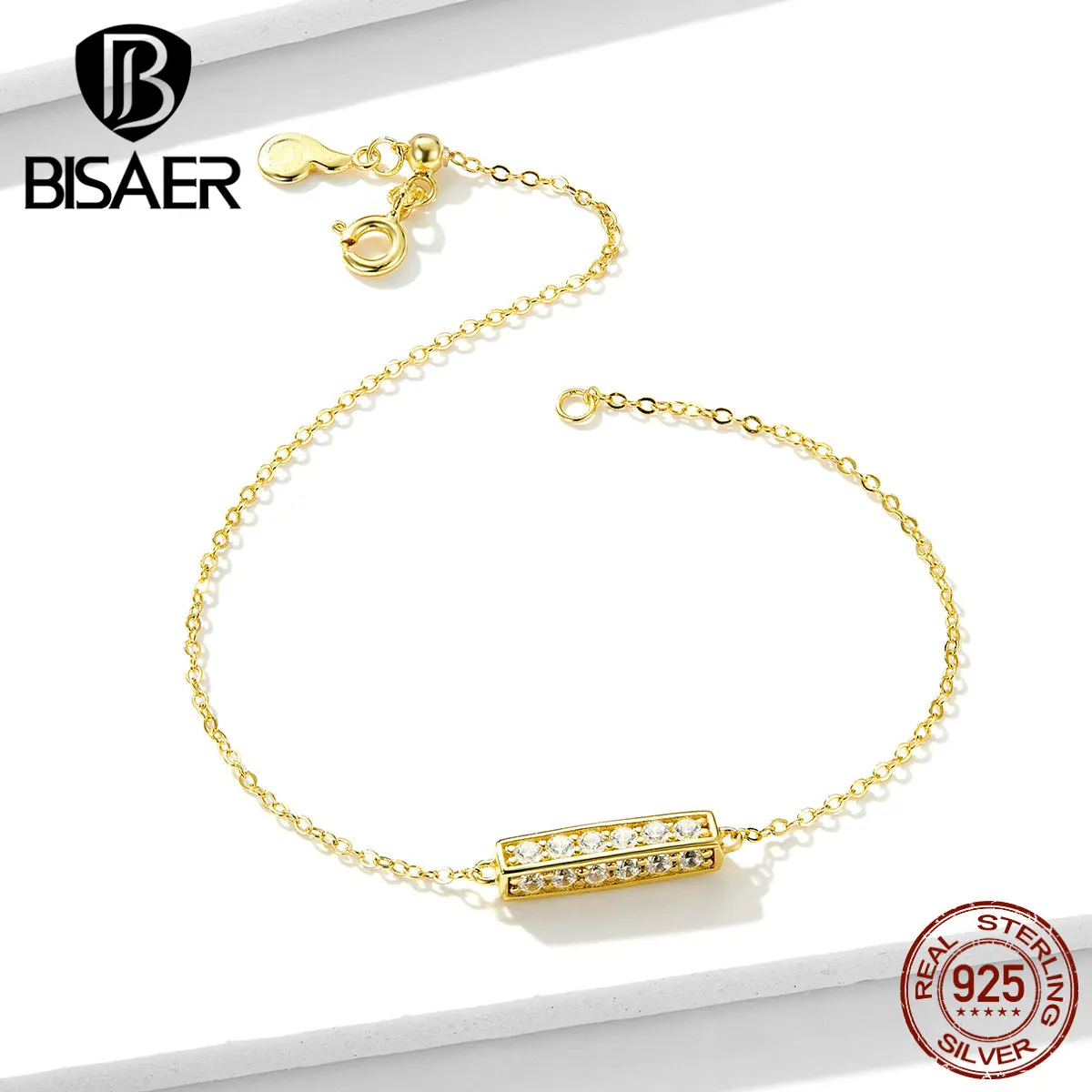 Simple Bracelets BISAER 925 Sterling Silver Geometric Bar Cubic Zircon Chain Bracelets for Women Sterling Silver Jewelry EFB036
Simple Bracelets BISAER 925 Sterling Silver Geometric Bar Cubic Zircon Chain Bracelets for Women Sterling Silver Jewelry EFB036