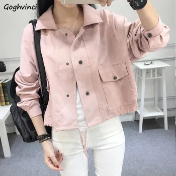 Coats and Jackets Women Single Breasted Solid Turn-down Collar Womens Jacket Korean Style Pink Coat Harajuku Casual BF Clothes
Coats and Jackets Women Single Breasted Solid Turn-down Collar Womens Jacket Korean Style Pink Coat Harajuku Casual BF Clothes