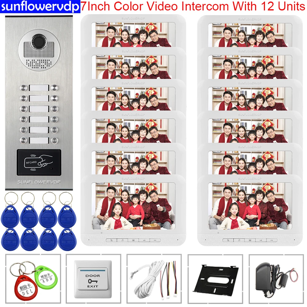 Video Doorbell With Monitors 7" Color Monitors Intercom Access Control Video Door Phone Intercom For 6-12 Apartments intercoms
Video Doorbell With Monitors 7" Color Monitors Intercom Access Control Video Door Phone Intercom For 6-12 Apartments intercoms
