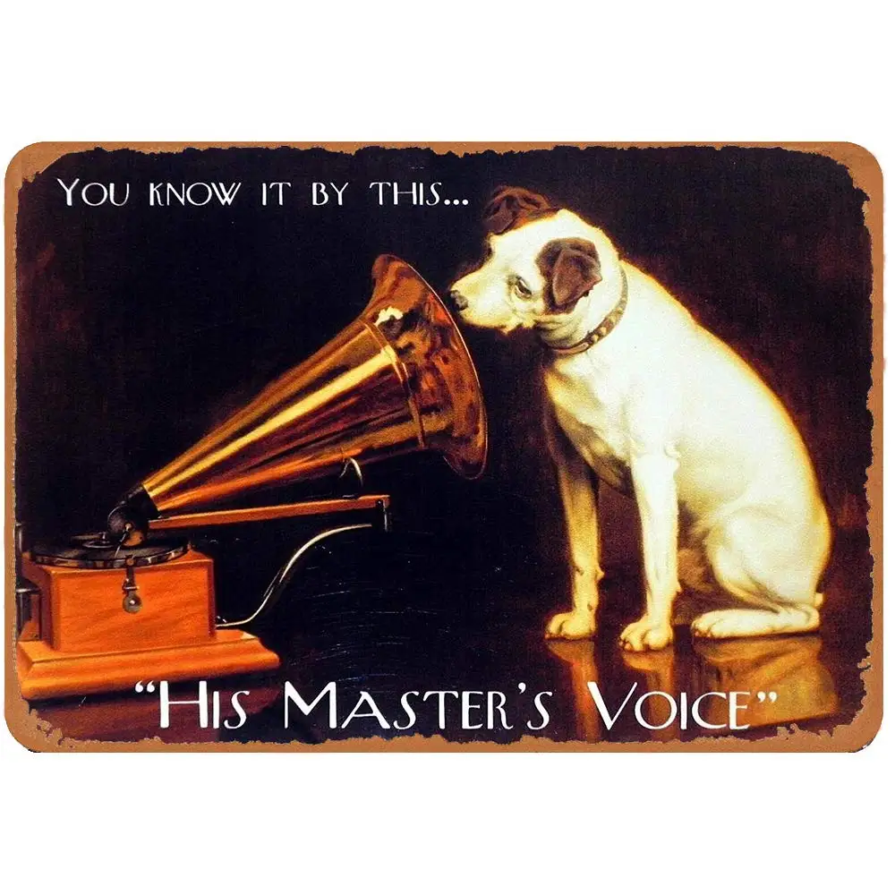 Retro Metal Sign Music You Know It by This His Master's Voice Garage Home Kitchen Bar Pub Hotel Wall Decor Signs 
Retro Metal Sign Music You Know It by This His Master's Voice Garage Home Kitchen Bar Pub Hotel Wall Decor Signs