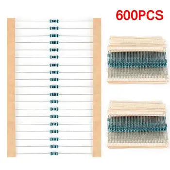 Metal Film Resistors Of 600 Pcs/Bag 1 / 4W Assortment Set Of Resistors 14-21 30 Types Value Resistance Assortment Kit
Metal Film Resistors Of 600 Pcs/Bag 1 / 4W Assortment Set Of Resistors 14-21 30 Types Value Resistance Assortment Kit