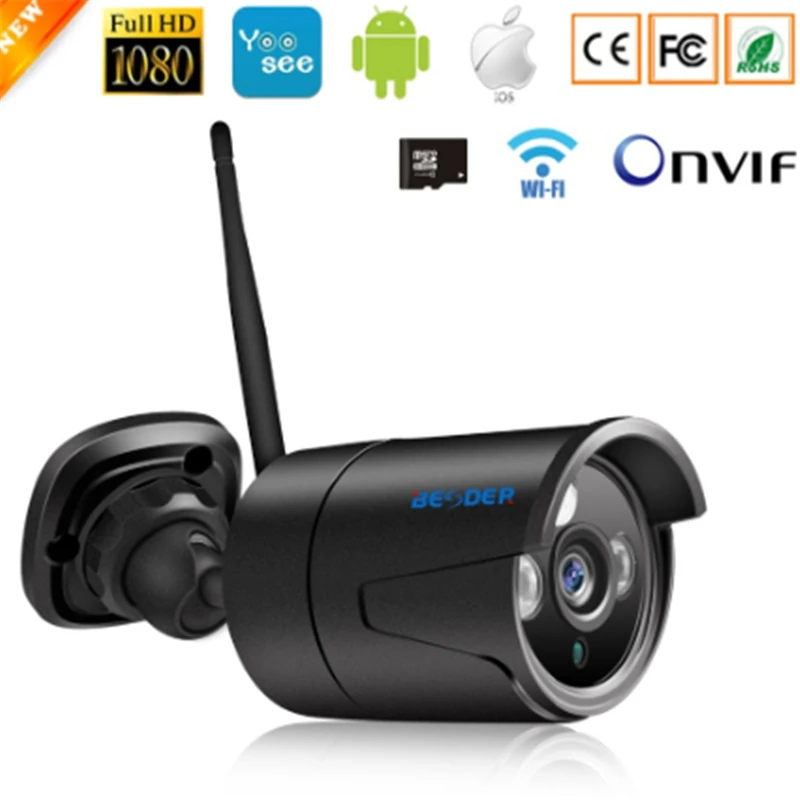 IR Night Vision IP Camera WiFi ONVIF 1080P Outdoor Bullet Security Cameras Wireless With SD Card Slot Baby Sleeping Monitors
IR Night Vision IP Camera WiFi ONVIF 1080P Outdoor Bullet Security Cameras Wireless With SD Card Slot Baby Sleeping Monitors
