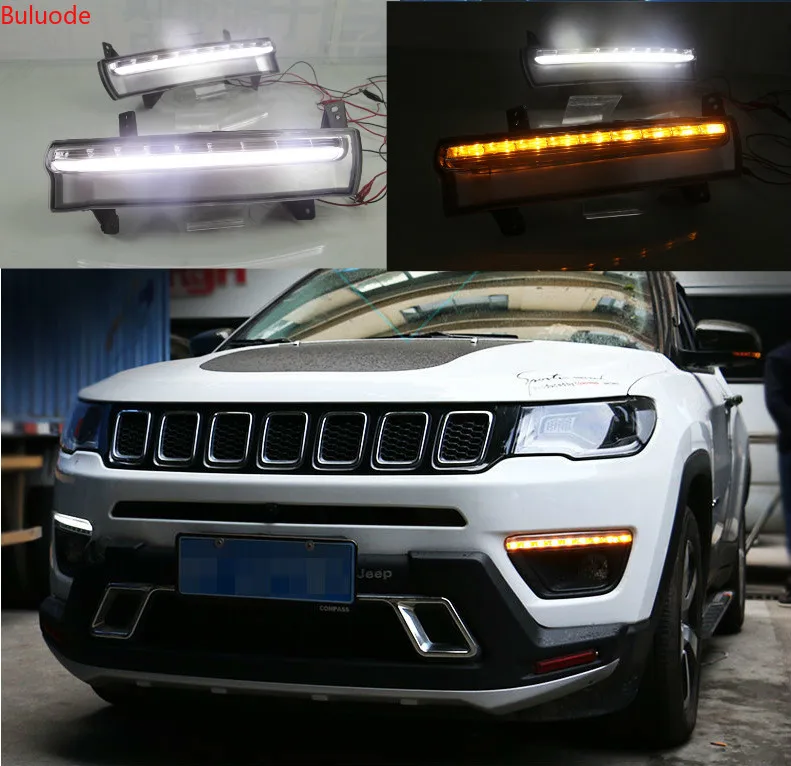 Daytime running light For Jeep Compass 2017 2018 2019 dynamic yellow turn Signal Light style Relay 12V LED car DRL fog lamp
Daytime running light For Jeep Compass 2017 2018 2019 dynamic yellow turn Signal Light style Relay 12V LED car DRL fog lamp