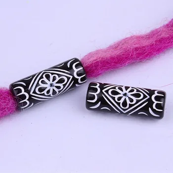10Pcs/Pack Acrylic Viking Hair Braid Dread Beard Dreadlock Beads Cuffs Approx 6mm Inner Hole White Carved Flower on Black
10Pcs/Pack Acrylic Viking Hair Braid Dread Beard Dreadlock Beads Cuffs Approx 6mm Inner Hole White Carved Flower on Black