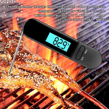 Folding Digital Meat Thermometer Probe Wireless Instant Read Cooking Food Thermometer Long Stainless Steel Probe For BBQ
Folding Digital Meat Thermometer Probe Wireless Instant Read Cooking Food Thermometer Long Stainless Steel Probe For BBQ