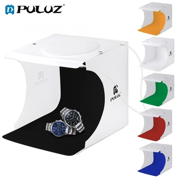PULUZ Mini Folding Lightbox Photography Photo Studio Softbox 20*20cm 2 Panel LED Light Soft Box 6-Color Backdrop for DSLR Camera
PULUZ Mini Folding Lightbox Photography Photo Studio Softbox 20*20cm 2 Panel LED Light Soft Box 6-Color Backdrop for DSLR Camera
