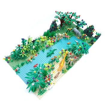 DIY Small Particle Building Block Part Jungle Scenery Set with Baseplate for 100% Model Building Block Brands
DIY Small Particle Building Block Part Jungle Scenery Set with Baseplate for 100% Model Building Block Brands
