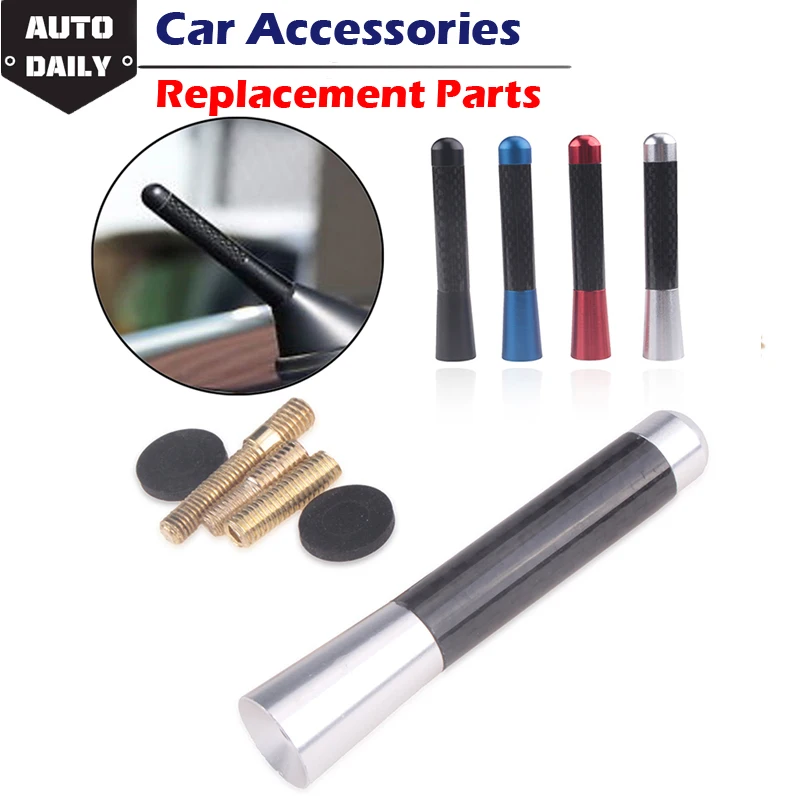 

12cm Mast Antenna Car Roof Decorative Aerial Carbon Fiber Short Antenna No Function Decor Accessories