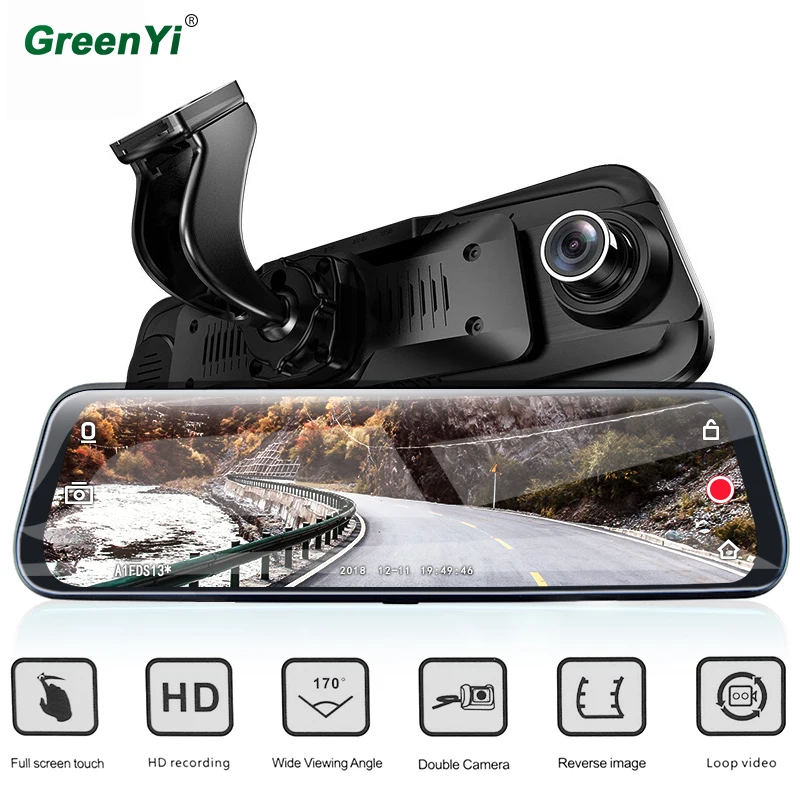 HD 1080P 9.68" Touch IPS Screen Car DVR Mirror Monitor Night Vision Dash Cam Auto Driving Recorder and Front Rear Camera
HD 1080P 9.68" Touch IPS Screen Car DVR Mirror Monitor Night Vision Dash Cam Auto Driving Recorder and Front Rear Camera