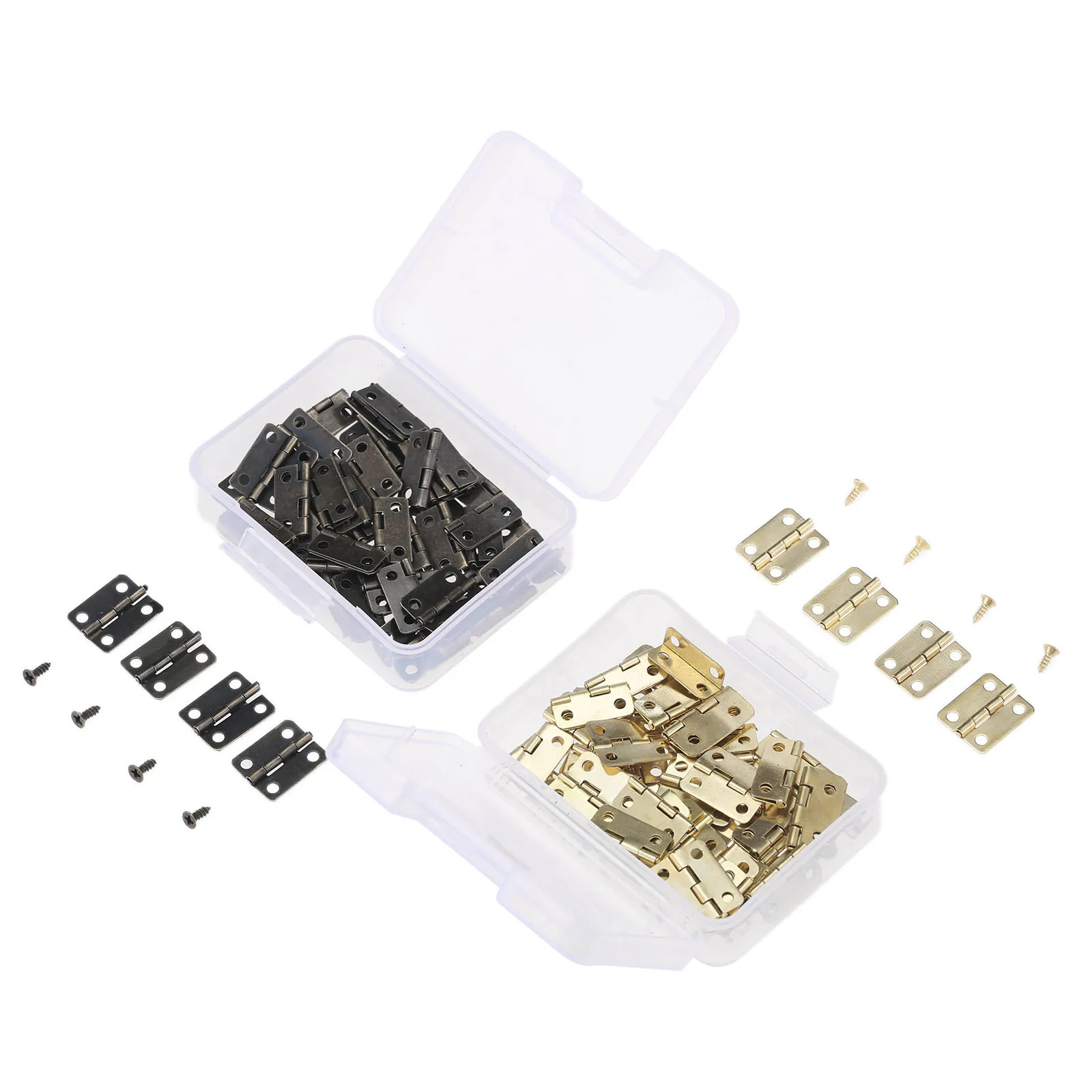 Description Picture 4 of itemDRELD 60Pcs 16*13mm Cabinet Door Furniture Hinge Jewelry Wood Boxes Decorative Hinge Furniture Fittings +Screws +Storage Box