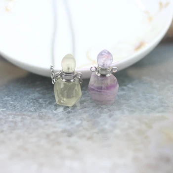 Natural fluorescent Gems Perfume Bottle silvers Chains,Faceted Lemon crystal Quartz Essential oils diffuser Necklace jewelry
Natural fluorescent Gems Perfume Bottle silvers Chains,Faceted Lemon crystal Quartz Essential oils diffuser Necklace jewelry