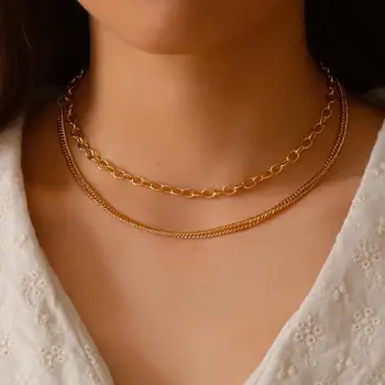 Multi layer Oval Chain Necklaces For Women Fashion Gold Color Bead Link Chain Necklace Statement Jewelry Wholesale
Multi layer Oval Chain Necklaces For Women Fashion Gold Color Bead Link Chain Necklace Statement Jewelry Wholesale