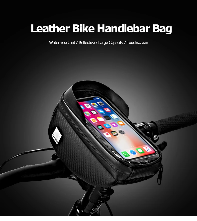 Sale Roswheel Sahoo Series 112003 Cycling Bicycle Bike Head Tube Handlebar Cell Mobile Phone Bag Case Holder Case Pannier 6.5in Phone 10