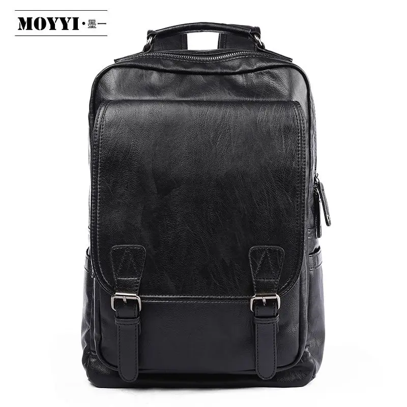 Модный мужской рюкзак MOYYI водонепроницаемый из искусственной кожи для ноутбука