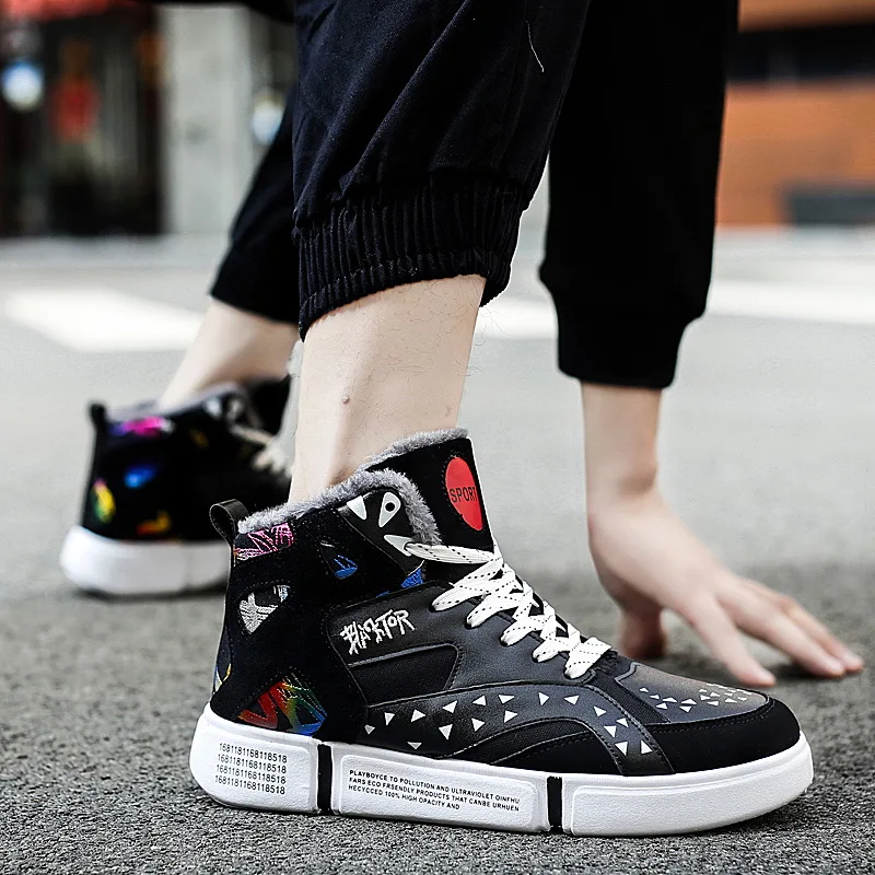 2019 autumn and winter new men's high-top cotton shoes shoes Korean version of the tide shoes plus velvet sports shoes comfortab
2019 autumn and winter new men's high-top cotton shoes shoes Korean version of the tide shoes plus velvet sports shoes comfortab