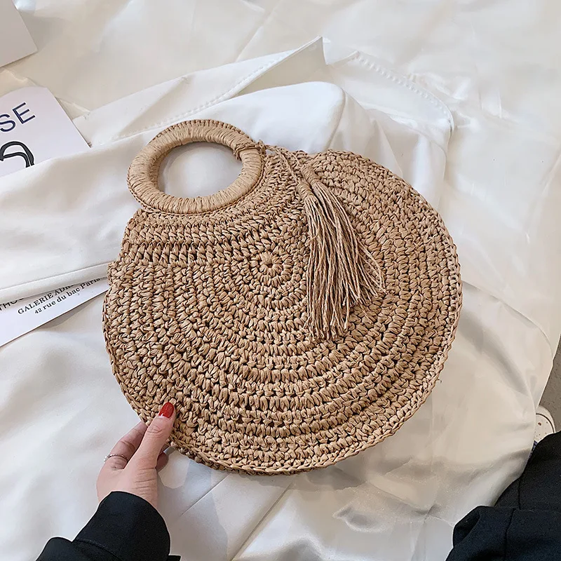 Summer Woven Beach Tote - Handcrafted Straw Shoulder Bag 32 Hb3ac246fcf0e4848967f6dda2f582603l