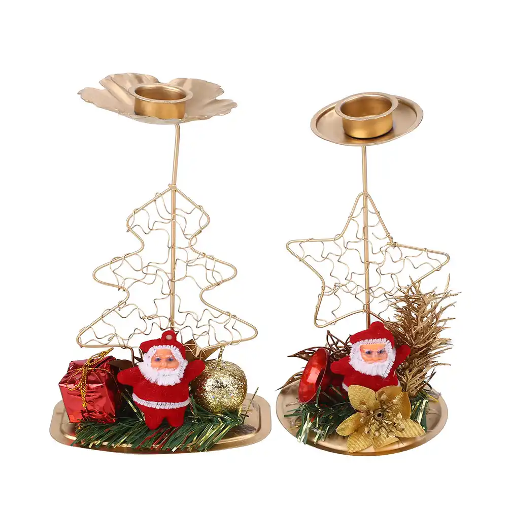 xmas candlesticks festival iron colorful party stand christmas