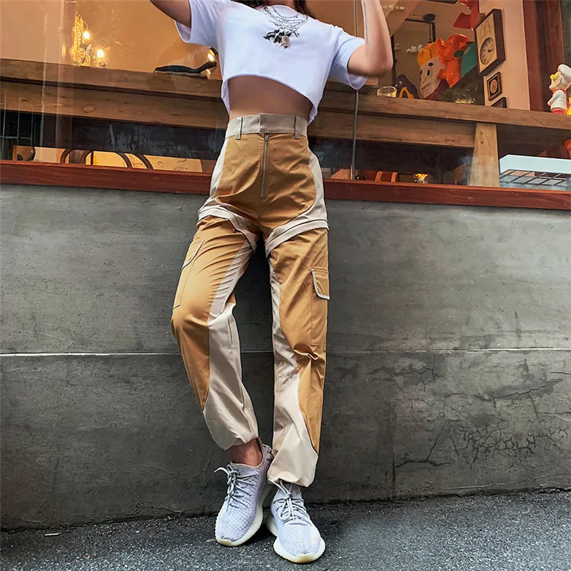 Autumn 2019 Woman High Waist Pants High Street Harem Pants Long Trousers Patchwork Pockets Zipper Cargo Pants Women Jogger Mujer
Autumn 2019 Woman High Waist Pants High Street Harem Pants Long Trousers Patchwork Pockets Zipper Cargo Pants Women Jogger Mujer