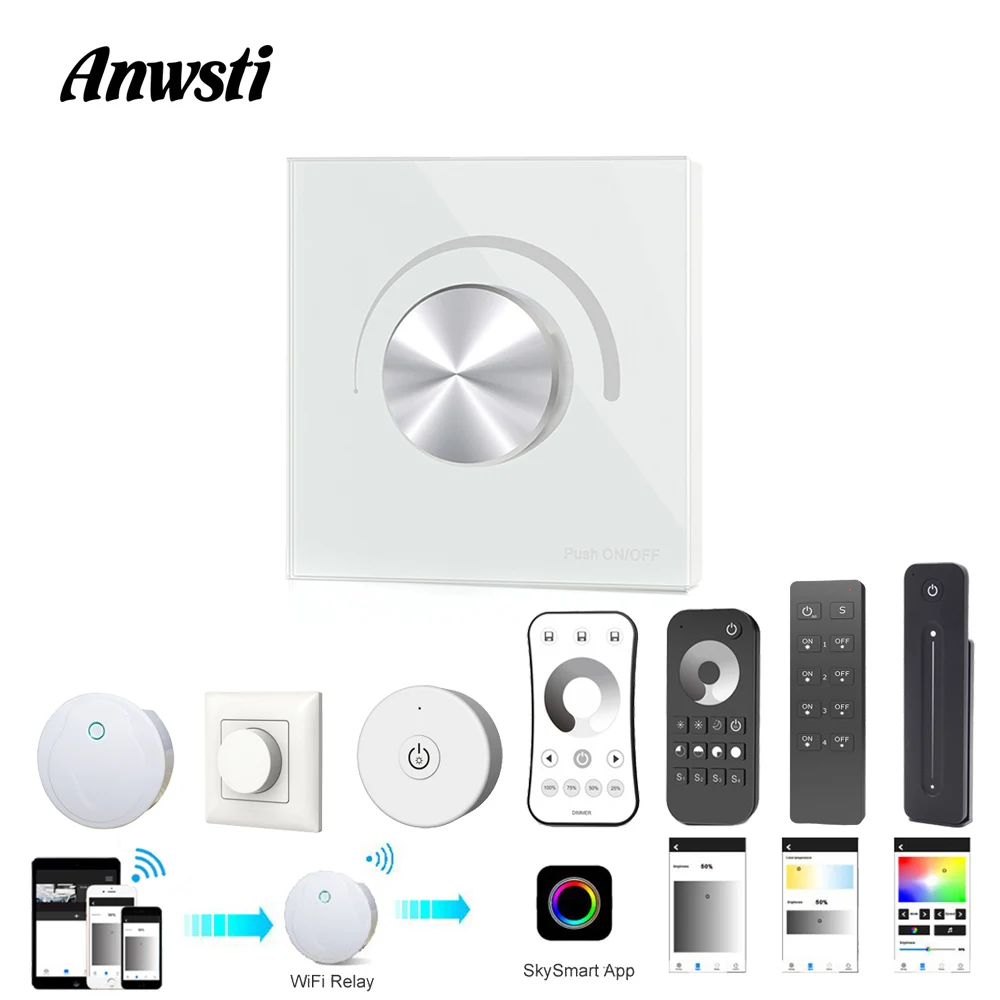 Triac LED Dimmer Switch Smart Wifi 2.4G RF Wireless Remote AC 110V 230V 220V Dimmable Knob Controller for LED Bulb Light Lamps
Triac LED Dimmer Switch Smart Wifi 2.4G RF Wireless Remote AC 110V 230V 220V Dimmable Knob Controller for LED Bulb Light Lamps