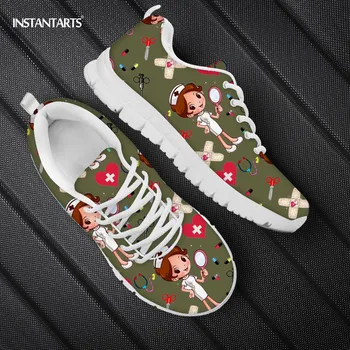 INSTANTARTS Cartoon Nurse Printing Women's Shoes Lace Up Spring Footwear Female Walk Sneakers Breathable Jogging Shoe Light 
INSTANTARTS Cartoon Nurse Printing Women's Shoes Lace Up Spring Footwear Female Walk Sneakers Breathable Jogging Shoe Light