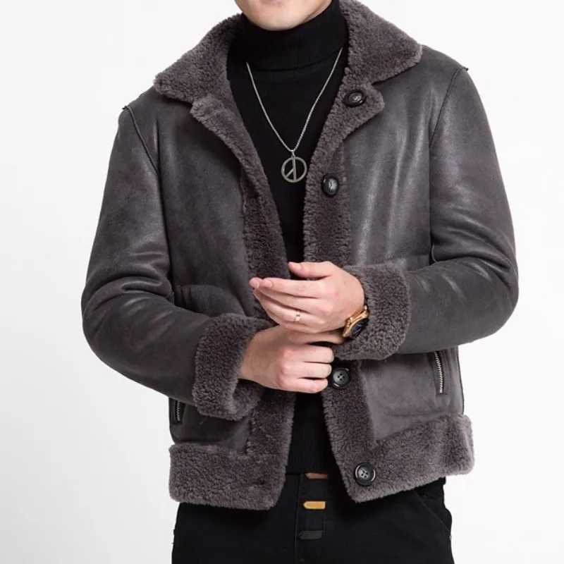 Top Brand Men Motor Biker Sheep Real Fur Jacket Suede Leather Shearling Coat Fur Lining Windproof Reversible Coats Plus Size 5XL
Top Brand Men Motor Biker Sheep Real Fur Jacket Suede Leather Shearling Coat Fur Lining Windproof Reversible Coats Plus Size 5XL