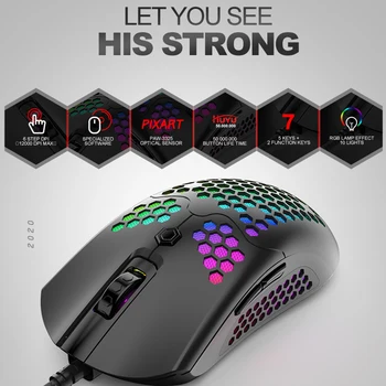 1.7m USB Wired Gaming Mouse 12000 DPI RGB Backlit Wired Hollow Design Mice Mouse for Windows Mac OS Computer PC Gamer
1.7m USB Wired Gaming Mouse 12000 DPI RGB Backlit Wired Hollow Design Mice Mouse for Windows Mac OS Computer PC Gamer