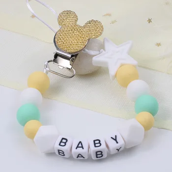 Personalized Name Customized Bling Bling Pacifier clips Soother Chain Holder Dummy Clips Teethers Clip For Infant Baby
Personalized Name Customized Bling Bling Pacifier clips Soother Chain Holder Dummy Clips Teethers Clip For Infant Baby