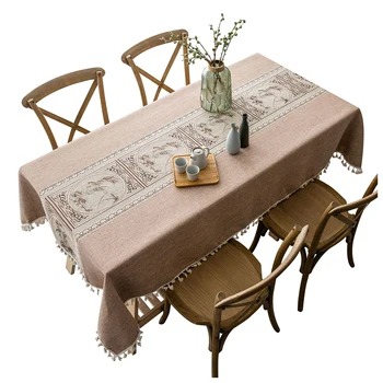 Classical Embroidery Tassel Breathable Protector Table Cloth Cotton Linen Dining Room Rectangle Dustproof Party Home Decor
Classical Embroidery Tassel Breathable Protector Table Cloth Cotton Linen Dining Room Rectangle Dustproof Party Home Decor