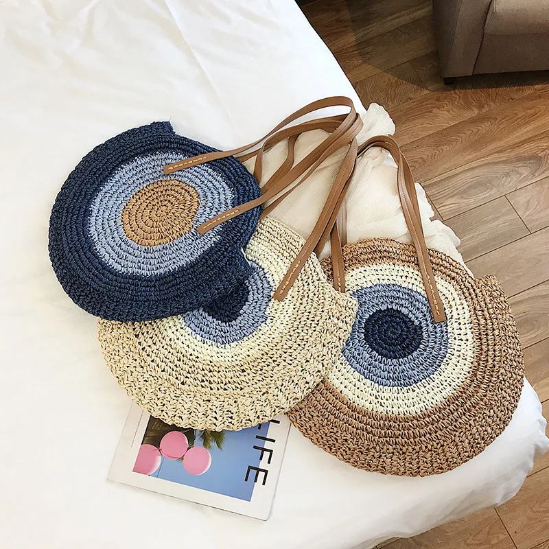 2019 New Style the Eye of the Peacock Straw Bag Circle Entirely Handmade Contrast Color Shoulder WOMEN'S Bag
2019 New Style the Eye of the Peacock Straw Bag Circle Entirely Handmade Contrast Color Shoulder WOMEN'S Bag