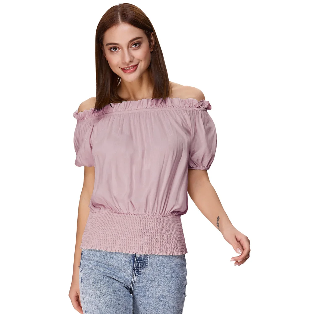 KK Sexy Women's tops Short Sleeve Off Shoulder Crew Neck Smocked Waist Boho solid ladies elegant high quality fashion Tops
KK Sexy Women's tops Short Sleeve Off Shoulder Crew Neck Smocked Waist Boho solid ladies elegant high quality fashion Tops