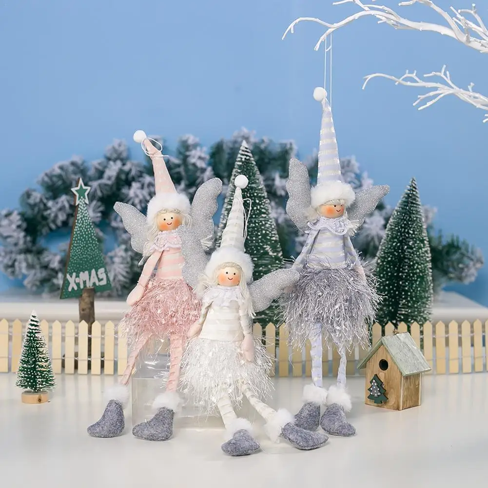 2020 cloth striped christmas angel girl figurine christmas gift