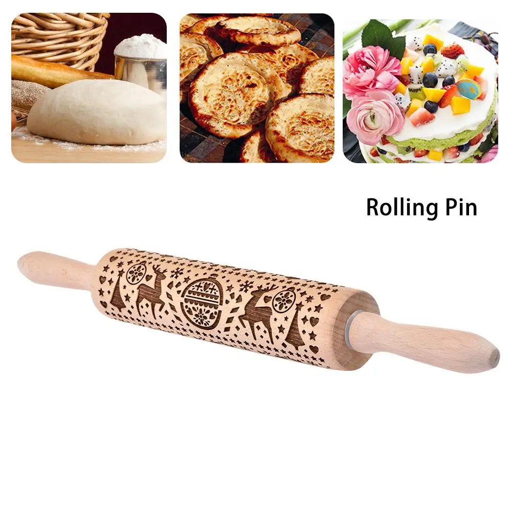 Christmas Rolling Pins Rock Snowflake Elk Wooden Rolling Embossing Kitchen Baking Cookies Dough Fondant Cake Patterned Roller
Christmas Rolling Pins Rock Snowflake Elk Wooden Rolling Embossing Kitchen Baking Cookies Dough Fondant Cake Patterned Roller