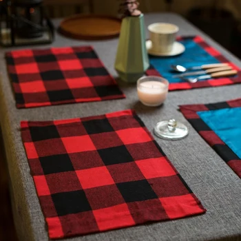 4PCS Christmas Placemats Plaid Table Mats Buffalo Check Cotton Red Black Kitchen Decorations for Fall Holiday Dining Table
4PCS Christmas Placemats Plaid Table Mats Buffalo Check Cotton Red Black Kitchen Decorations for Fall Holiday Dining Table